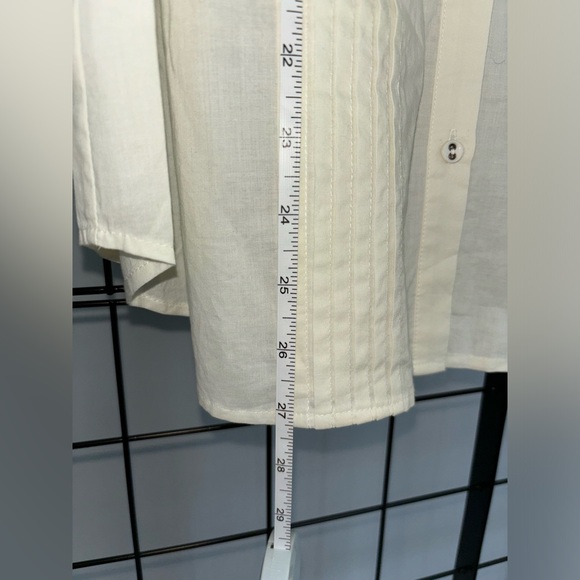 Joie Vesta Pintucked Porcelain Cotton Long Sleeved Button Down Blouse NWT - Picture 7 of 10